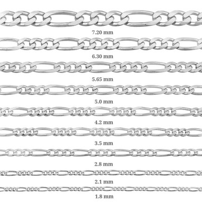 Gumush - 1.8 mm Gümüş Figaro Zincir - 0.50 mikron (1)