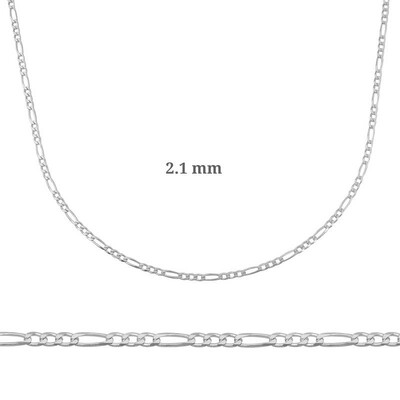 Gumush - Sterling Silver 925 Figaro Chain - 2.10 mm