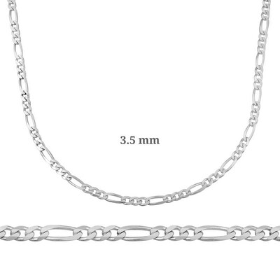 Gumush - Sterling Silver 925 Figaro Chain - 3.50 mm