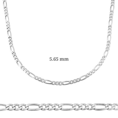 Gumush - Sterling Silver 925 Figaro Chain - 5.65 mm