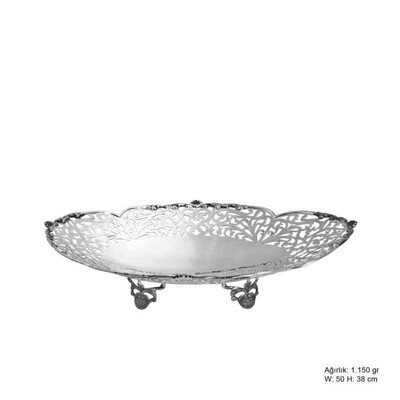 Tekbir Silver - Çiçek Motifli Gümüş Çikolatalık