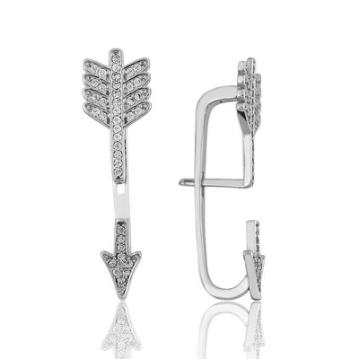 Tekbir Silver - Gümüş Aşk Oku Küpe