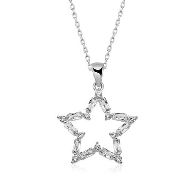 Gumush - Sterling Silver 925 Star Necklace for Women