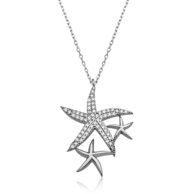 Tekbir Silver - Sterling Silver 925 Starfish Necklace for Women