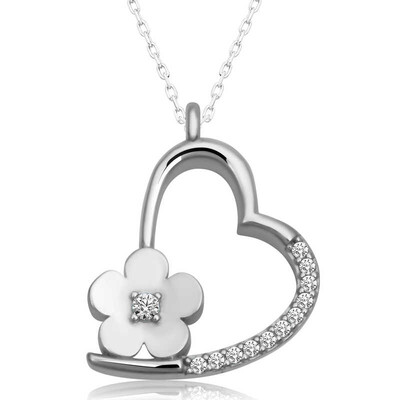 Gumush - Sterling Silver 925 Heart Necklace for Women