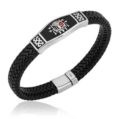 Tekbir Silver - Gümüş Derili Osmanlı Arması Erkek Bileklik