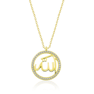 Gumush - Gümüş Gold Arapça Allah Yazılı Bayan Kolye