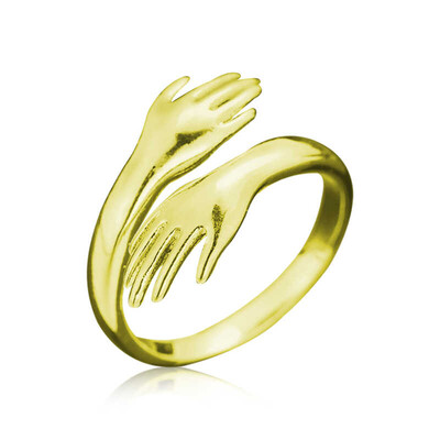 Gumush - Gümüş Gold Sarılan Eller Yüzük