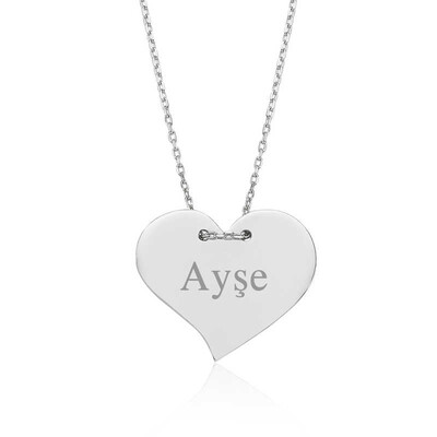 Tekbir Silver - Sterling Silver 925 Heart Necklace for Women