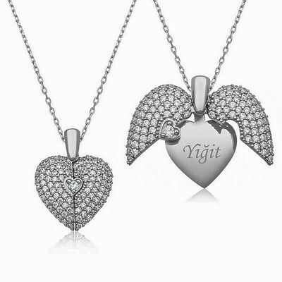 Gumush - Sterling Silver 925 Heart Necklace for Women