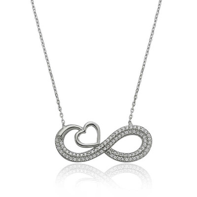 Tekbir Silver - Sterling Silver 925 Heart Necklace for Women