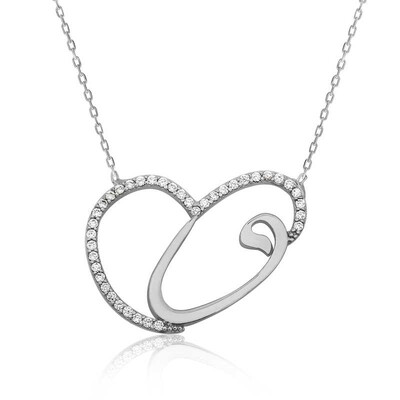 Tekbir Silver - Sterling Silver 925 Heart Necklace for Women