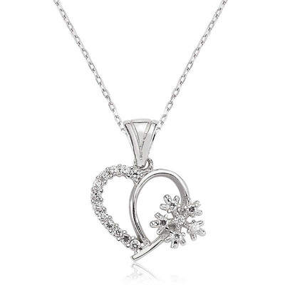 Tekbir Silver - Sterling Silver 925 Heart Necklace for Women