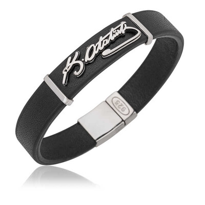 Tekbir Silver - Sterling Silver 925 Ataturk Signature Bracelet for Men