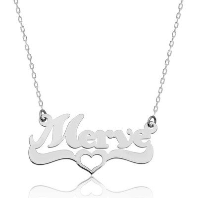 Tekbir Silver - Sterling Silver 925 Heart Necklace for Women