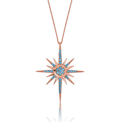 Tekbir Silver - Sterling Silver 925 Pole Star Necklace for Women