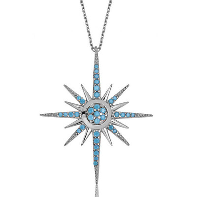 Gumush - Sterling Silver 925 Star Necklace for Women