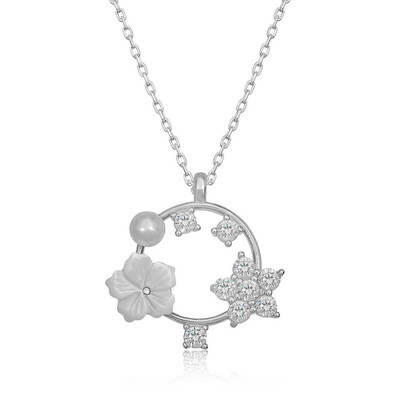 Gumush - Gümüş Manolya Çiçeği Yıldız Kadın Kolye