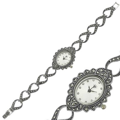 Tekbir Silver - Gümüş Markazit Taşlı Bayan Saat