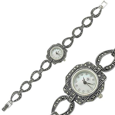 Tekbir Silver - Gümüş Markazit Taşlı Bayan Saat