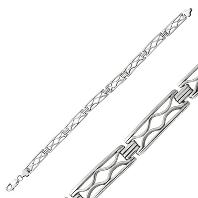 Gumush - Sterling Silver 925 Oxidized Bracelet for Men