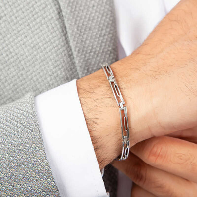 Gumush - Sterling Silver 925 Oxidized Bracelet for Men (1)