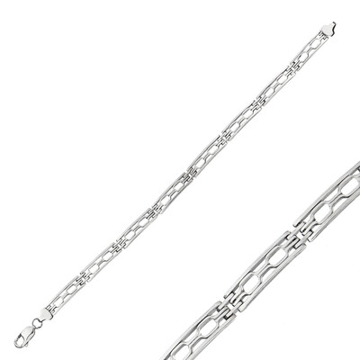 Gumush - Sterling Silver 925 Oxidized Bracelet for Men