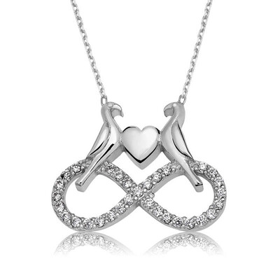 Tekbir Silver - Sterling Silver 925 Heart Necklace for Women