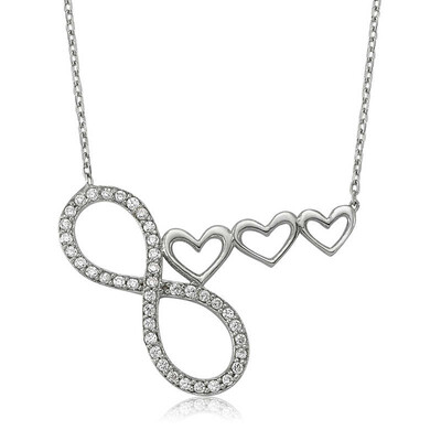 Tekbir Silver - Sterling Silver 925 Heart Necklace for Women