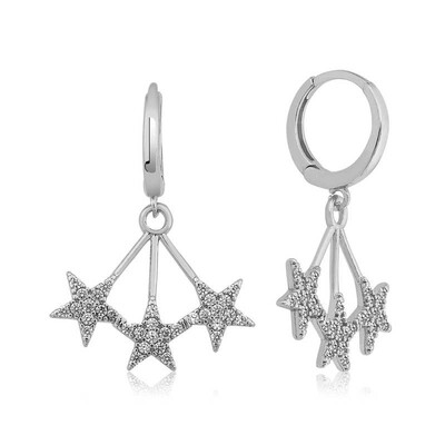 Tekbir Silver - Gümüş Üç Yıldızlı Küpe