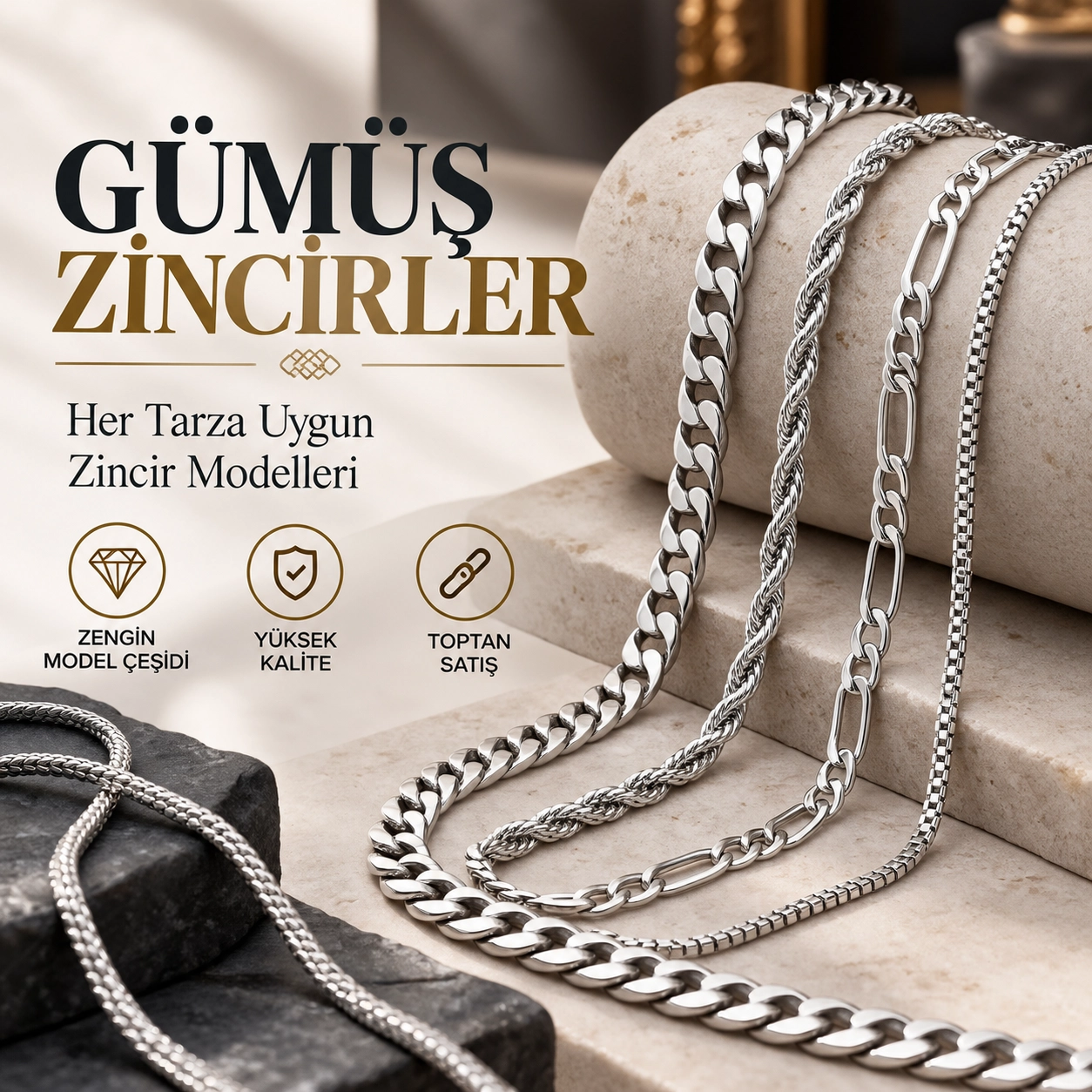 Tekbir Gümüş Zincir Modelleri