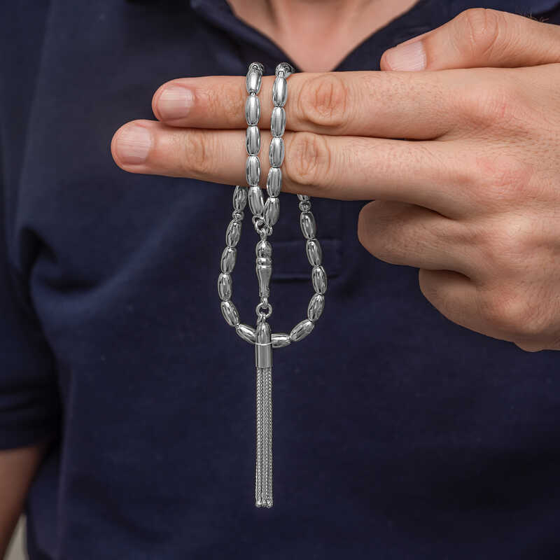 Silver Barley Cut Men’s Prayer Beads