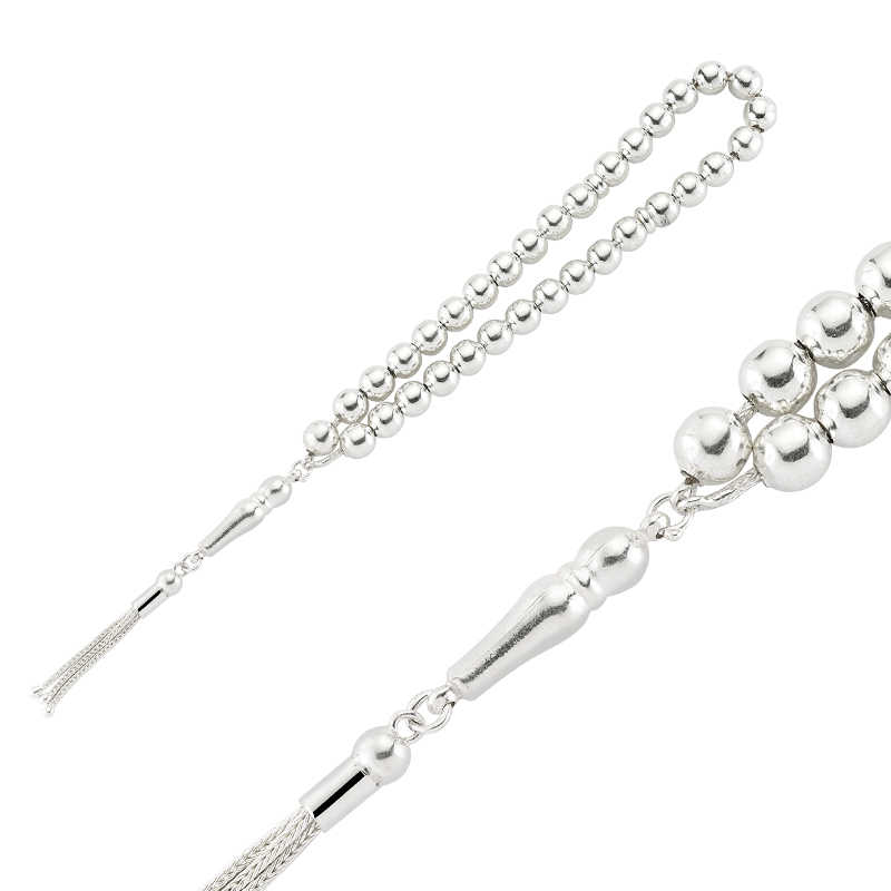 Silver Round Plain Prayer Beads