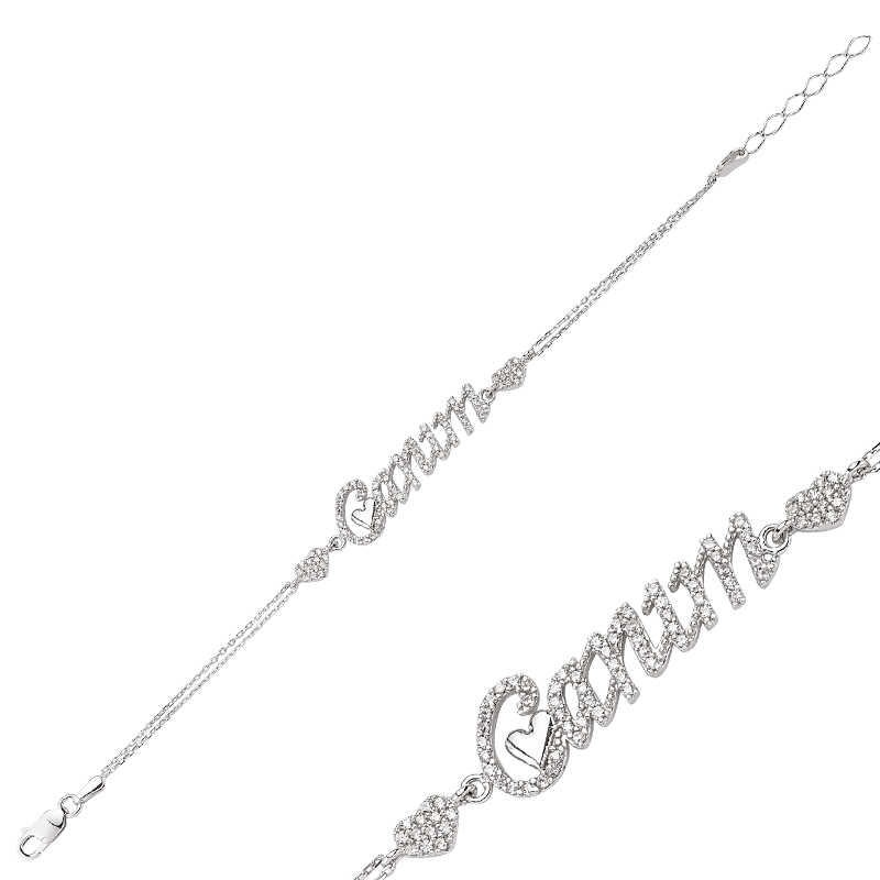Silver Bracelet with ’’My Love’’ Written on it
