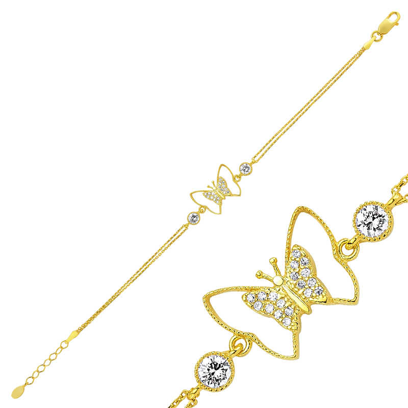 Silver Gold Butterfly Women’s Bracelet