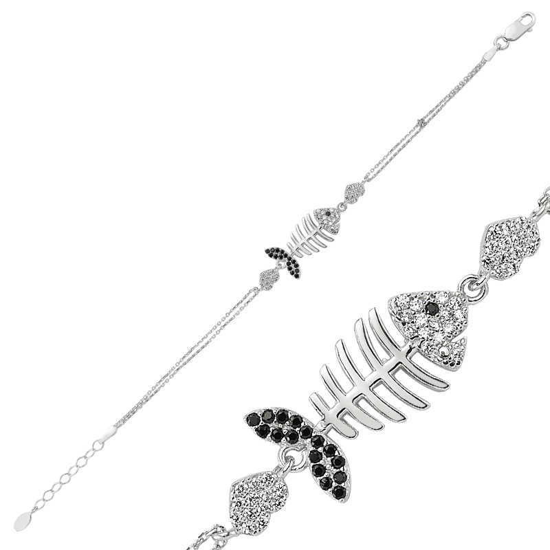 Silver Heart Fish Women’s Bracelet