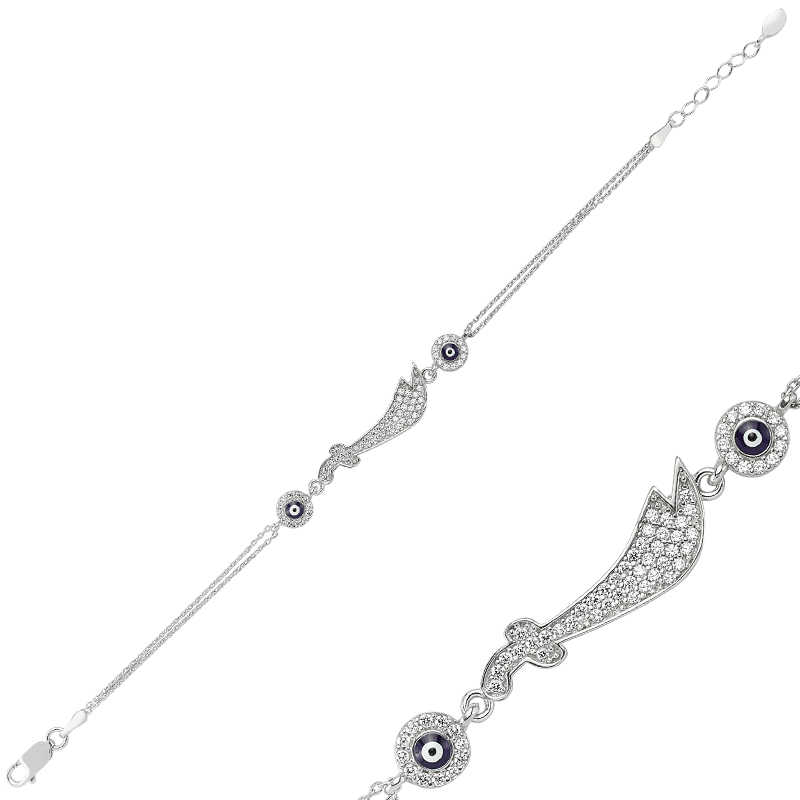 Silver Zulfiqar Sword Women’s Bracelet