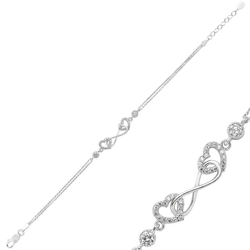 Silver Heart Infinity Women’s Bracelet
