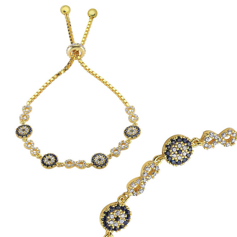 Silver Gold Evil Eye Infinity Women’s Bracelet