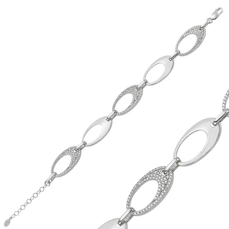 Silver Stone Oval Women’s Bracelet