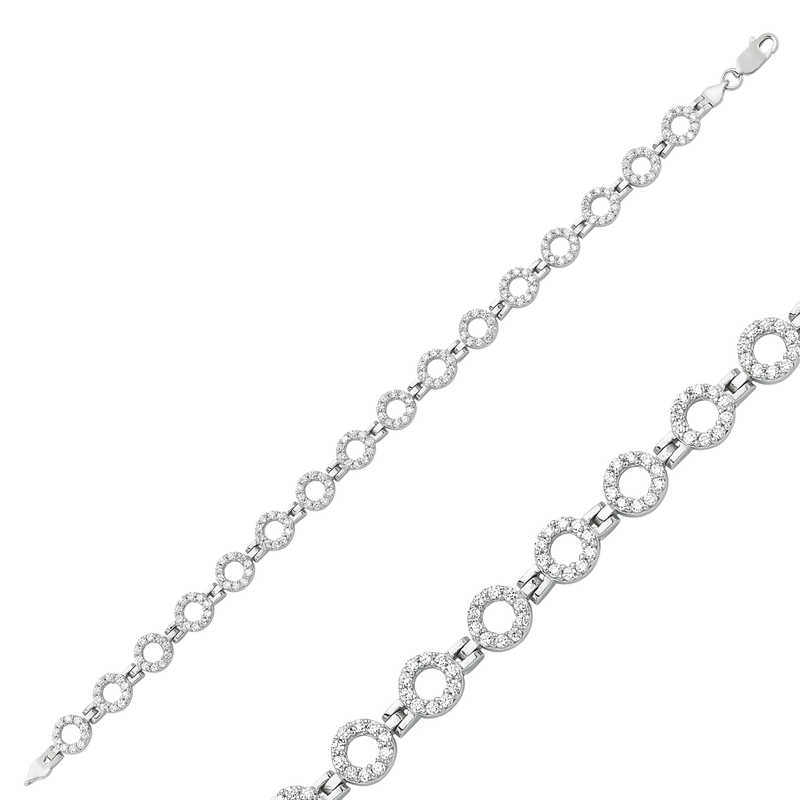 Silver Stone Round Women’s Bracelet