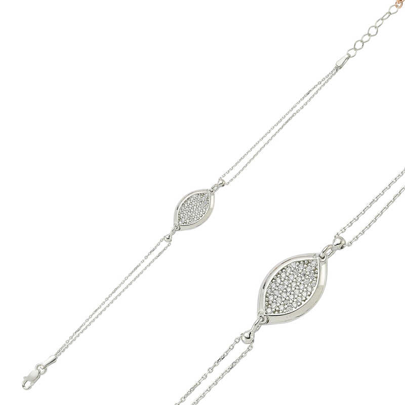 Silver White Stone Women’s Bracelet