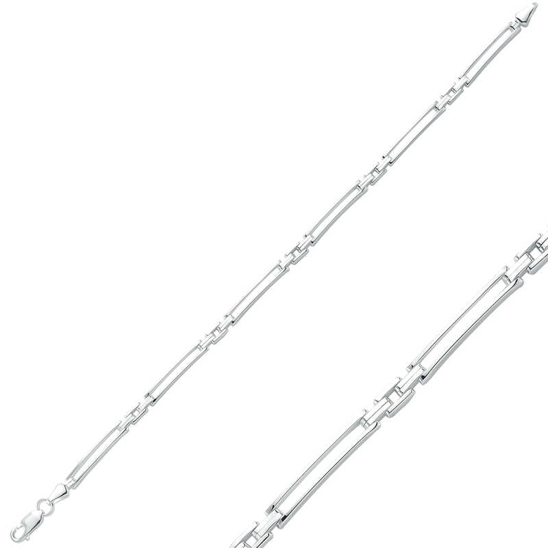 Silver Thin Double Striped Men’s Bracelet