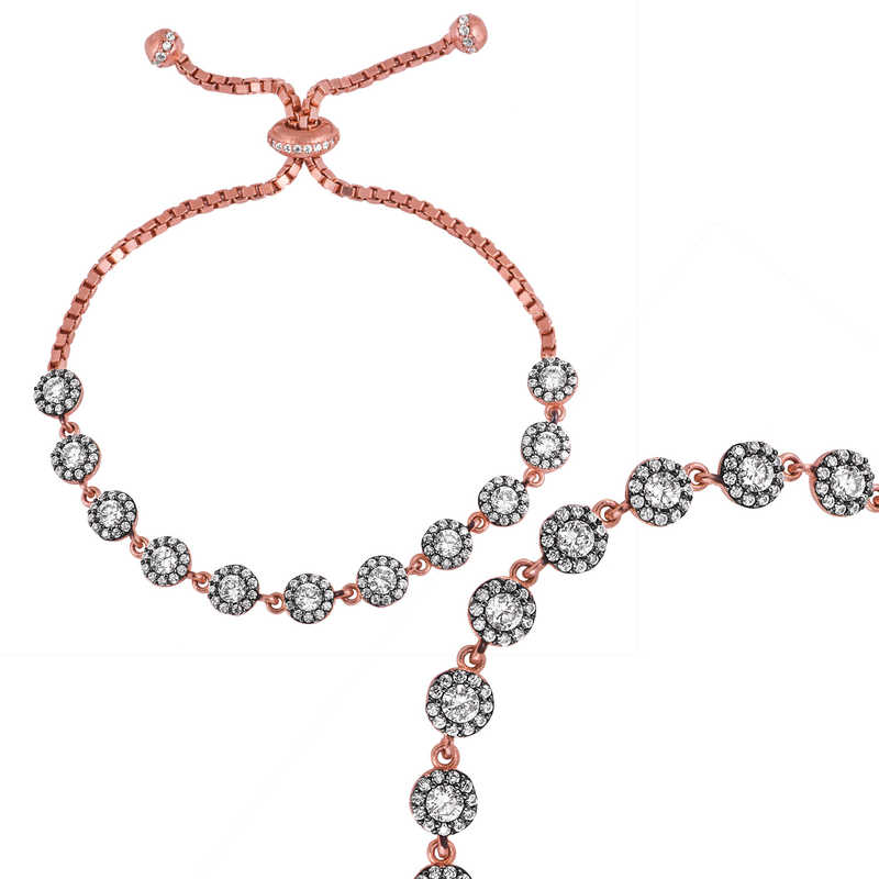 Silver Rose Diamond Mounted Women’s Elevator Bracelet