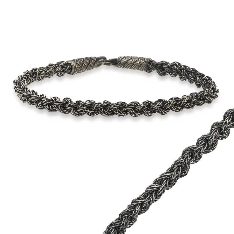 Silver Kazaziye Knit Bracelet