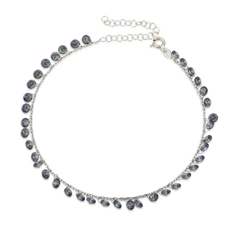 Silver Mystic Topaz Anklet