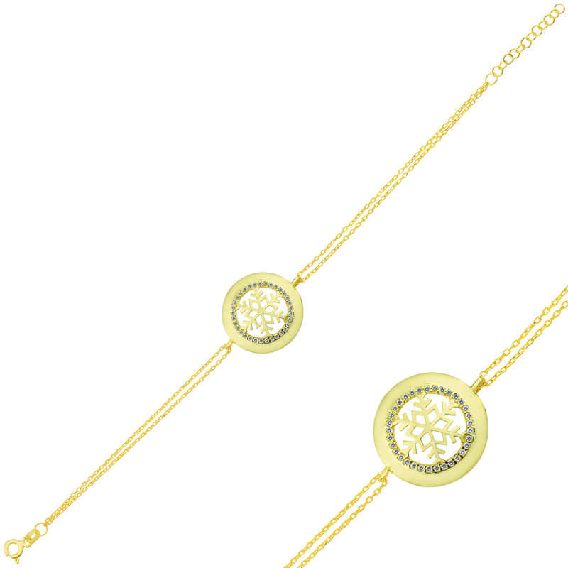 Silver Gold Snowflake Women’s Bracelet
