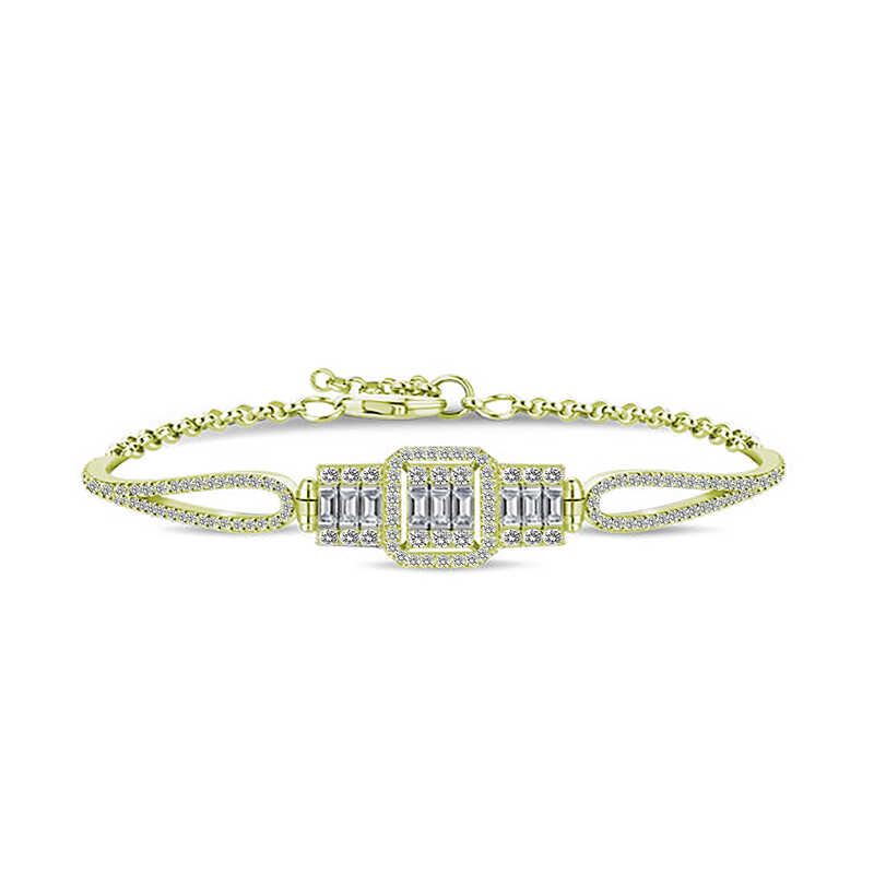 Silver Gold Baguette Women’s Bracelet