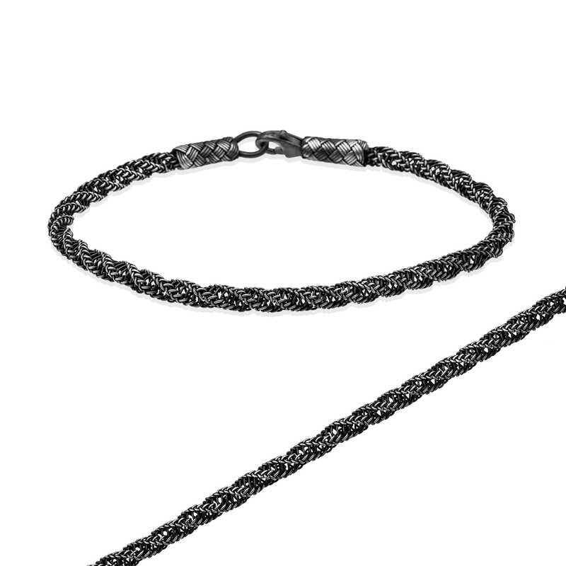 Silver Twist Knit Kazaziye Unisex Bracelet