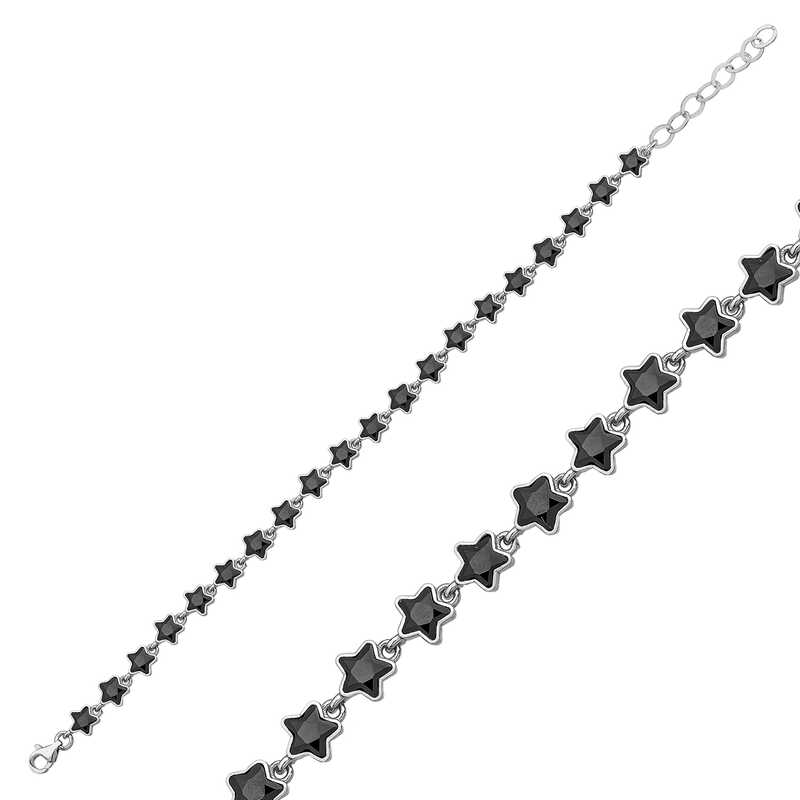 Silver Black Star Women’s Bracelet